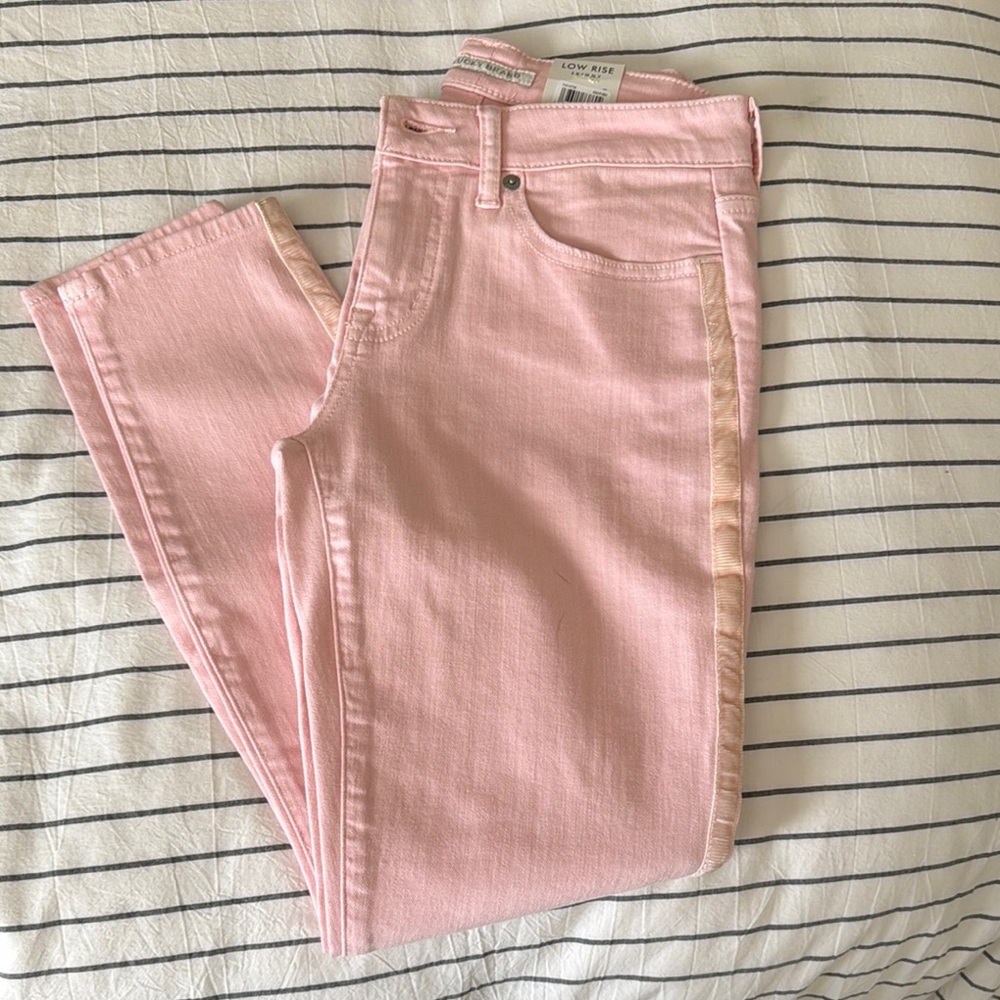 Pink Straight Leg Jeans
